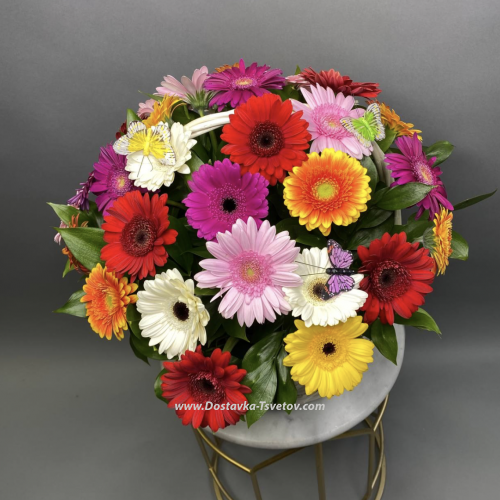 Basket of gerberas "Happy Year"