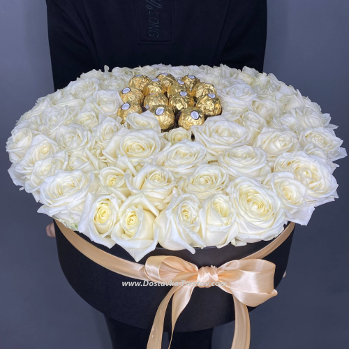 White roses in a box "Casket"