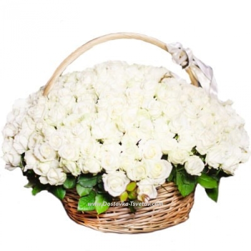 Basket of roses "Milky Way"