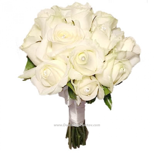 White roses for the bride "Marshmallow"