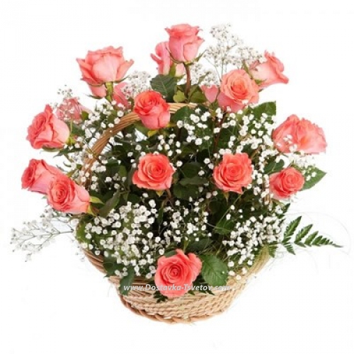 Roses in the basket "Taste of Desires"